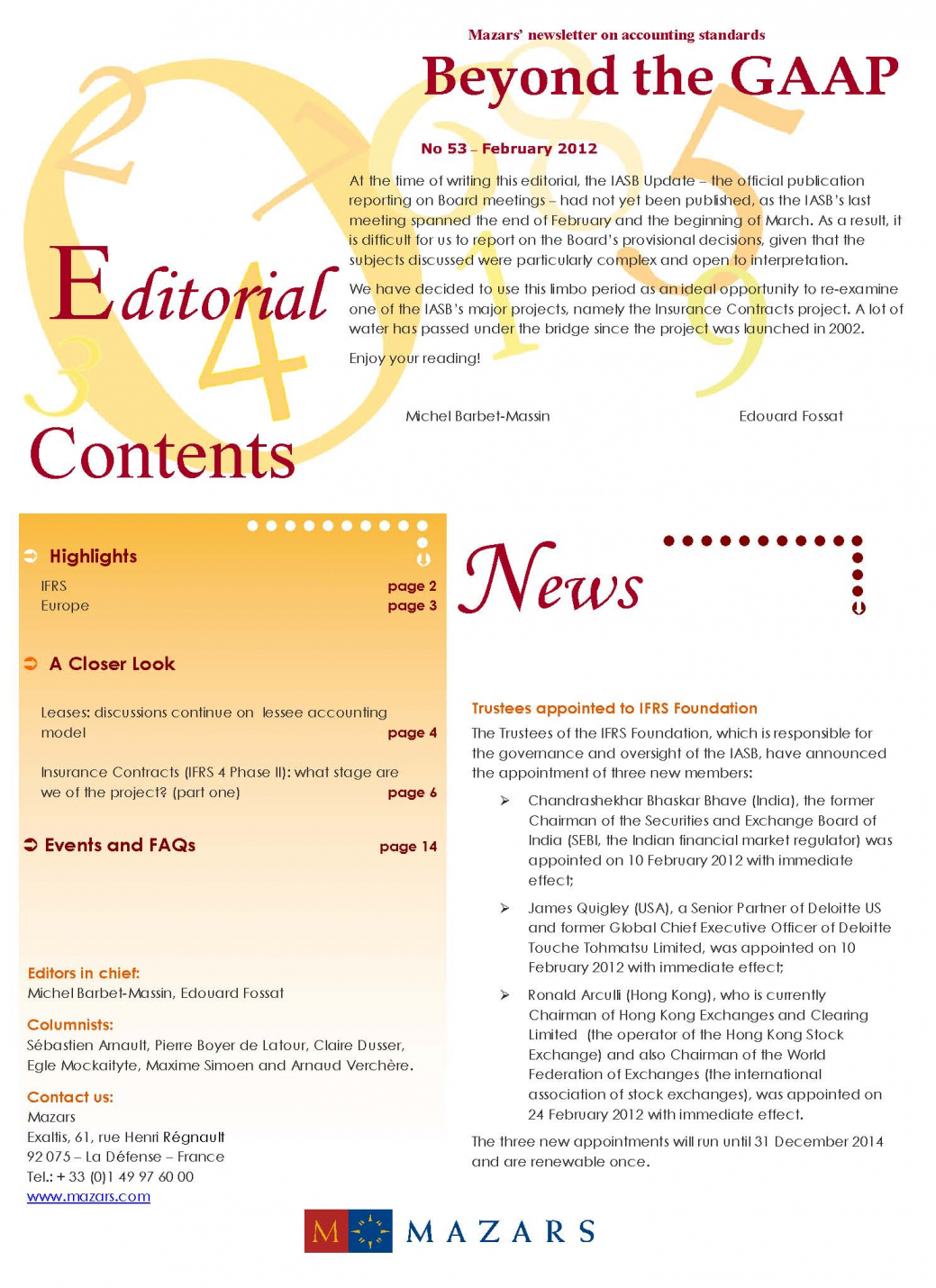 IFRS newsletter cover English