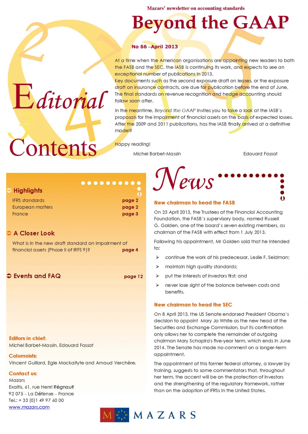 IFRS newsletter April 2013 english cover