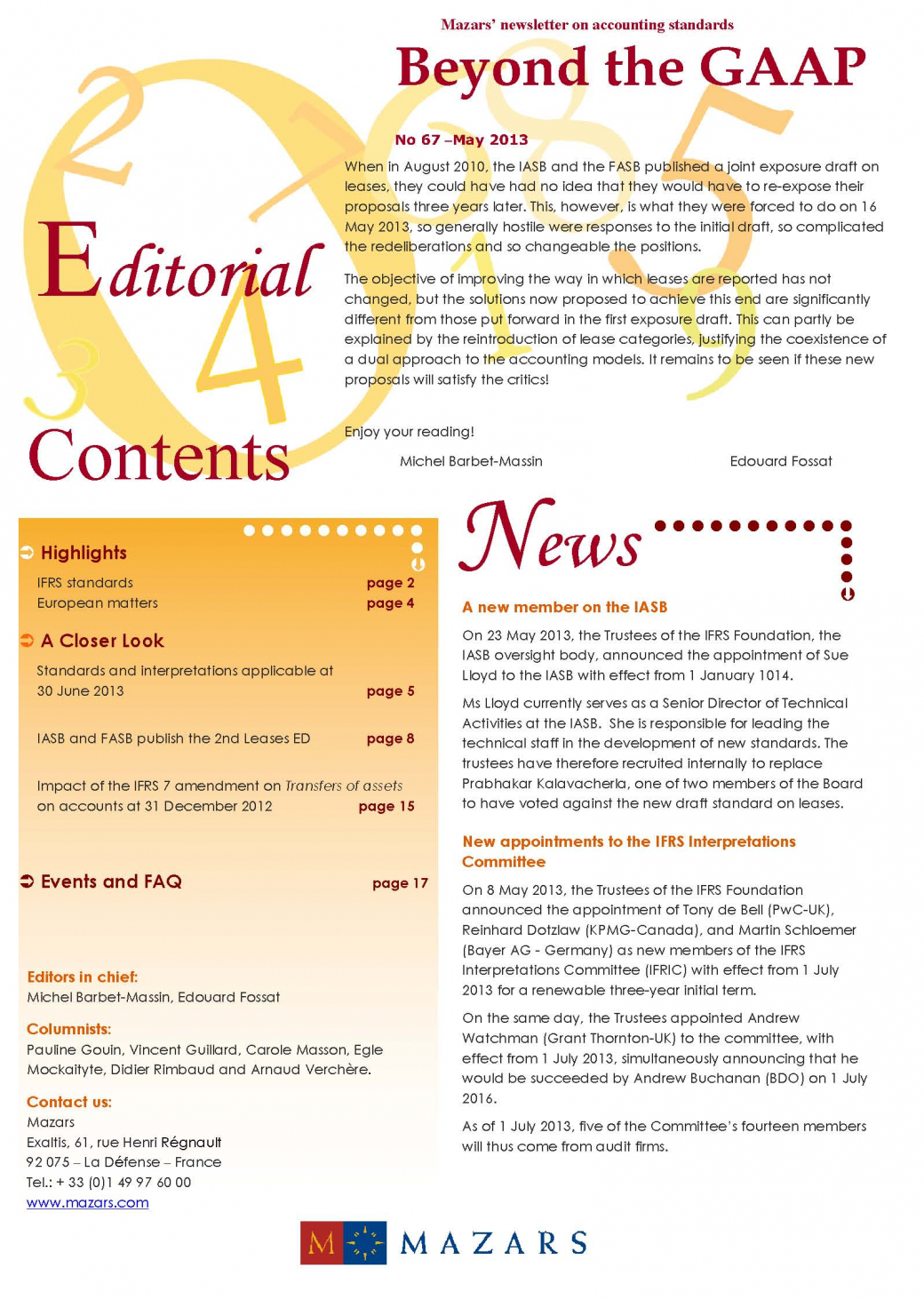 IFRS newsletter- English- may 2013 cover