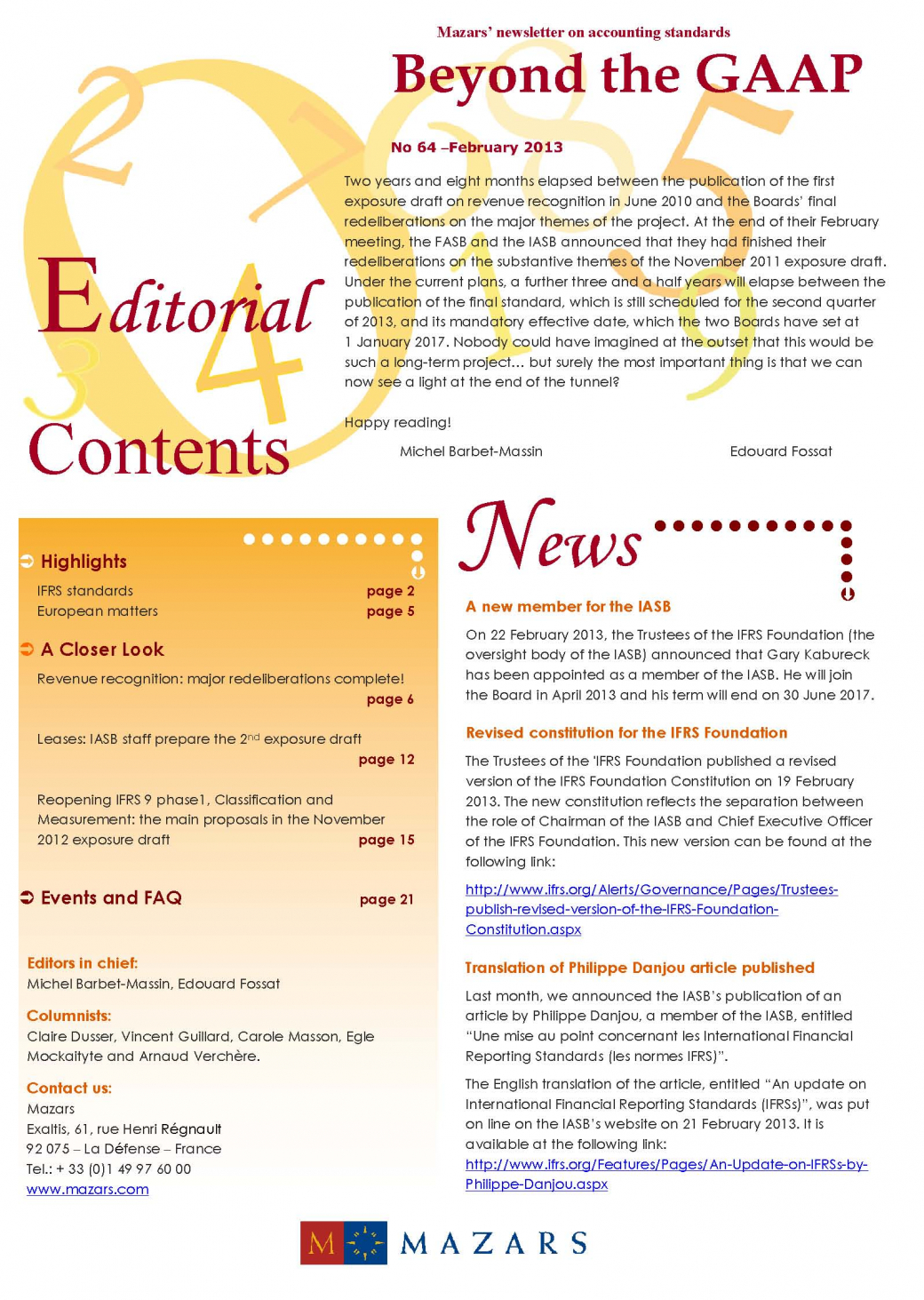 IFRS newsletter February 2013 cover en