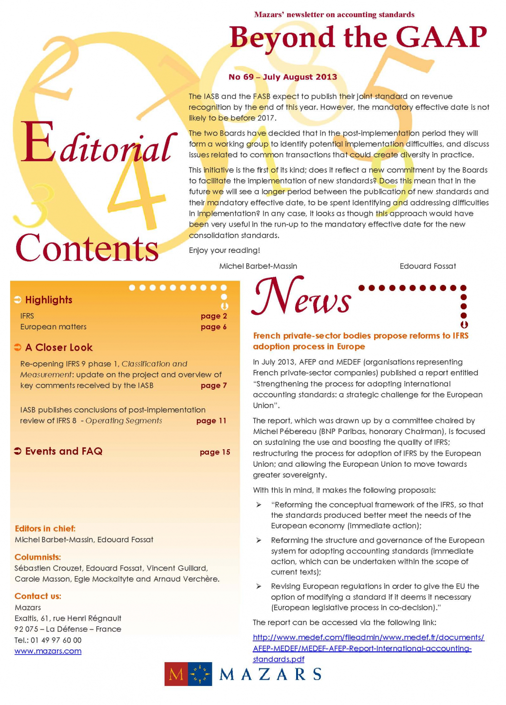 IFRS Newsletter July-August 2013 en cover